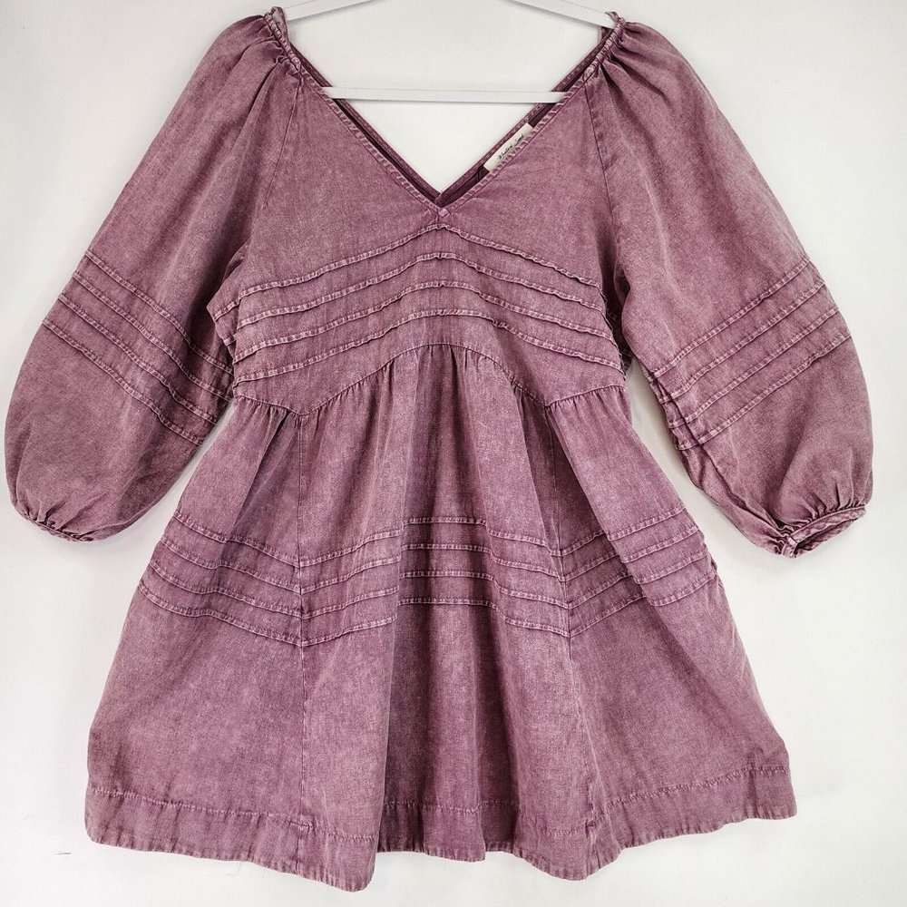 Mustard Seed Dress Womens Medium Pink Tiered Washed Cottage Core Baby Doll Mini